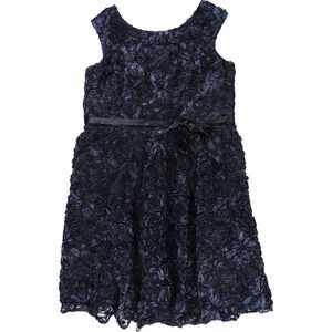 Alex Evenings Womens Plus Size Belted Embroidered Cocktail Dress, NWT